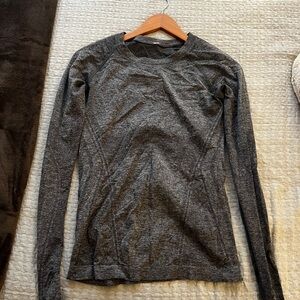 Gray Long Sleeve Athletic Top